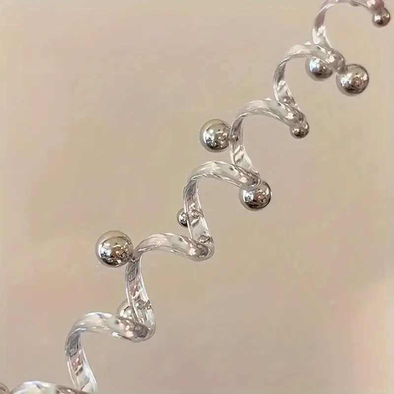 1pc women's silver bow phone line hair loop simple for the back of the head ponytail dress suitable for daily parties