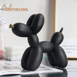 NORTHEUINS-Estatuetas do cão do balão nórdico para o interior, Doggy da resina, Home Entrance, Sala, Desktop Acessórios da decoração, Presentes