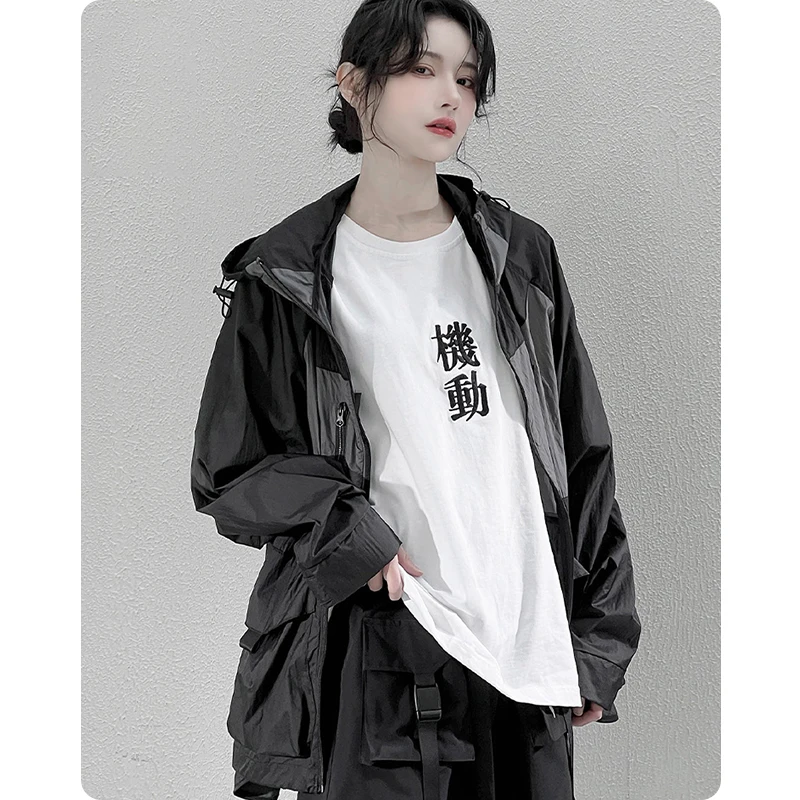 Unisex Summer Thin Jacket Breathe Freely Hooded Quick Drying Sun Protection Lightweight Breathable Skin Men's clothing Harajuku