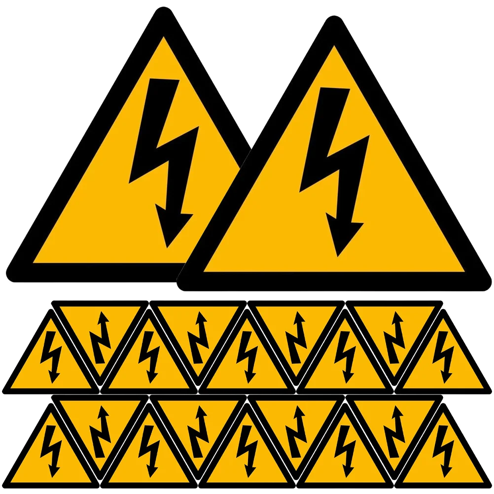 20 Sheets Logo Stickers Electric Electrical Room Sign High Voltage Warning Small Applique