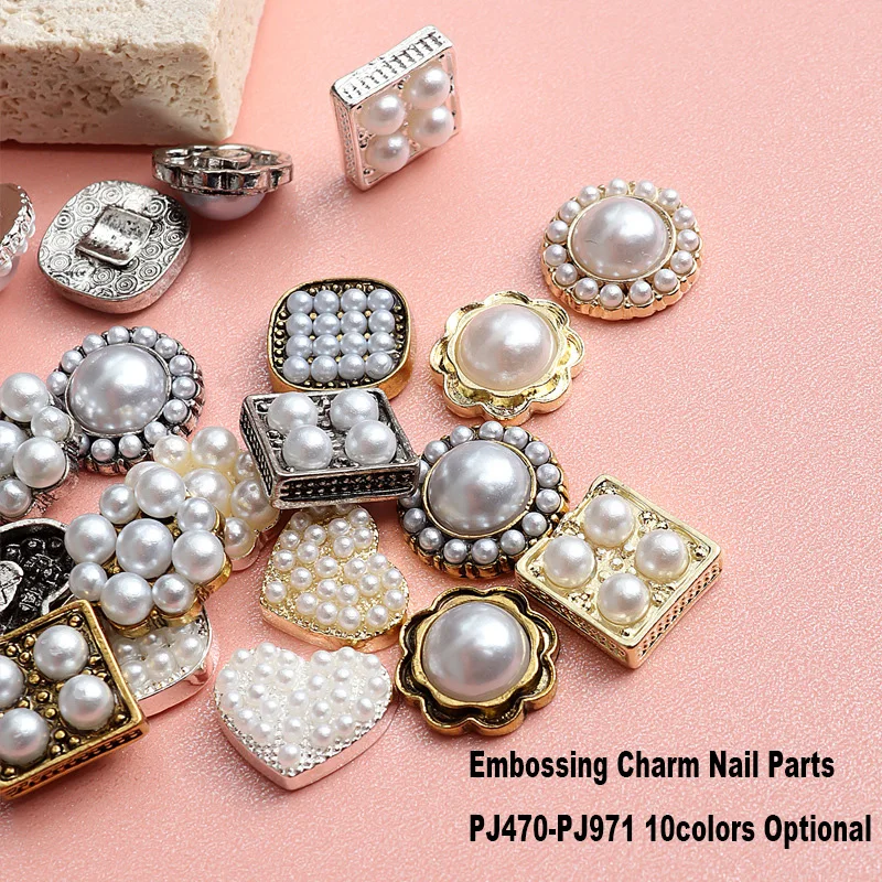 10pcs\bag designer nail charms colors metal luxury nail parts DIY brand nail arts jewelry wholesale PJ-470