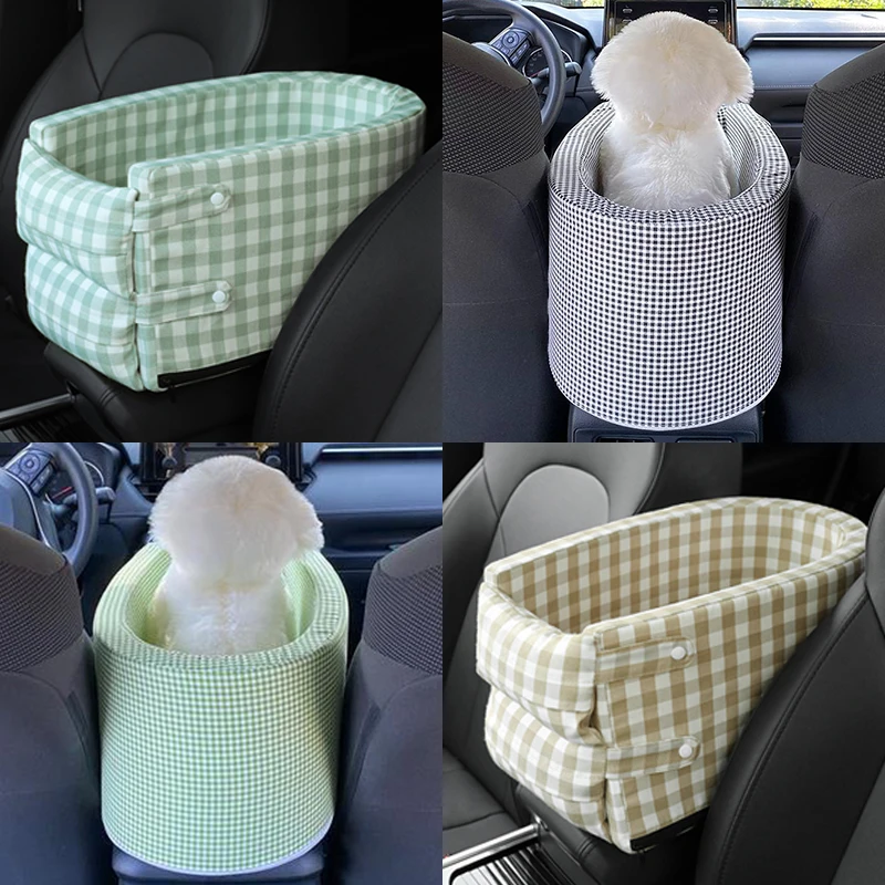 Portable Pet Dog Car Seat Central Control Nonslip Dog Carriers Safe 애완견 카시트 Booster Kennel Bed for Small Cat Dog Travel