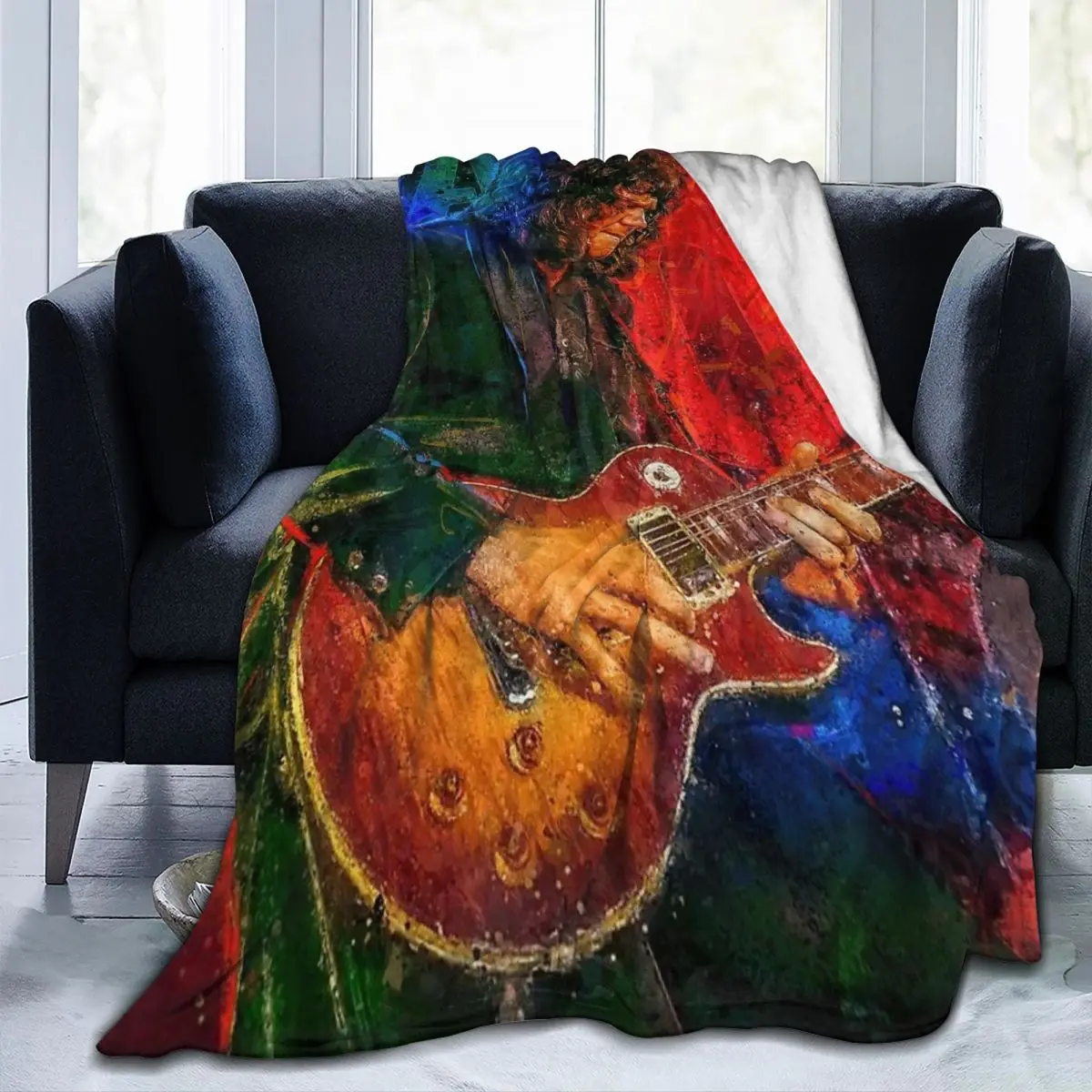 Throw Blanket Gary Moore Tribute Portrait Micro Fleece Blanket Four Sizes Cute Warm Suitable For Sofa AntiPilling Blanket