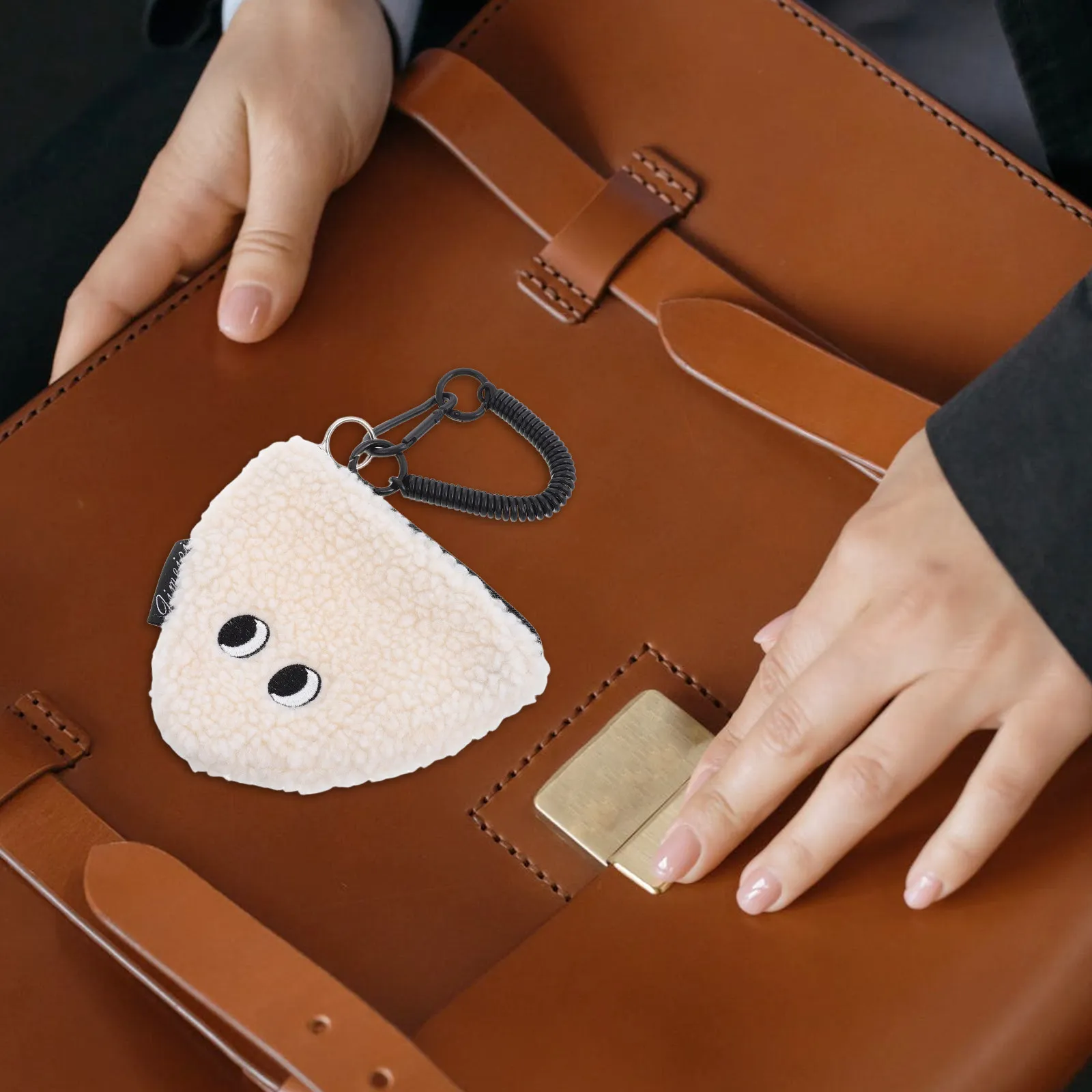 

Cartoon Onigiri Coin Purse Zipper Keychain Mini Small Money Bag Cute Change Holder Storage Wallet Kawaii Small Purse for Women