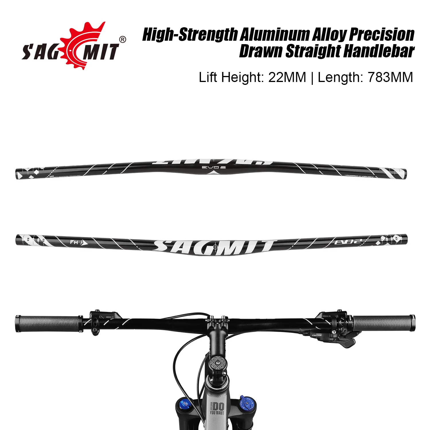 

SAGMIT Lightweight 783mm MTB Handlebar Aluminum Alloy High-Strength Straight Flat Bar 31.8mm for Mountain Bicycle Parts