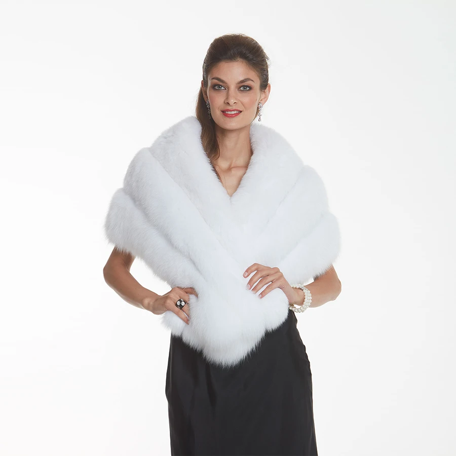 Real Fur Shawl Female   Shawl New Winter Warm Shawl Luxury High Quality