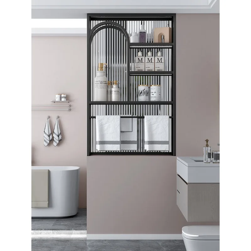 

Changhong glass bathroom half wall screen cabinet modern simple living room entrance dry area washing table rack partition