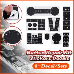 New 8PCS 8XCar Matte Black Worn Button Repair Kit Stickers Decals For VW Volkswagen Touareg 2004 -2009