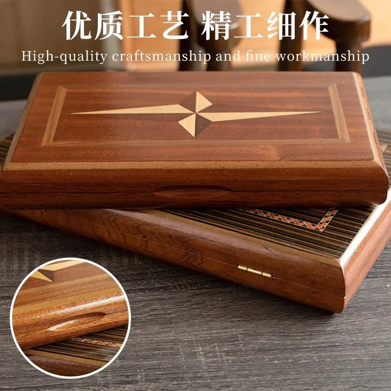 Solid Wood Backgammon, Made of Medium and High-grade Mahogany, Solid Wood Stickers, Ingenious Production