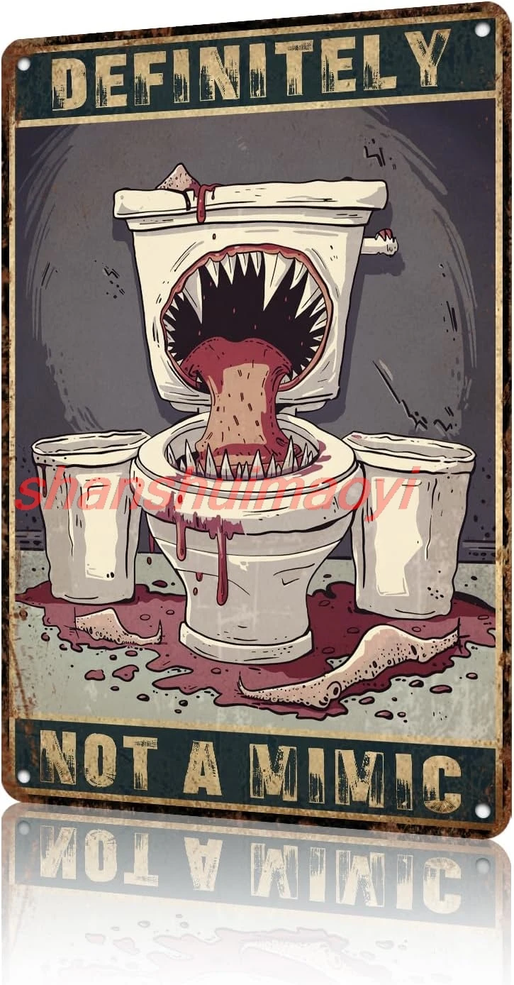 Bathroom Metal Signs Definitely Not A Mimic Poster Dnd Posters Home Decor For Bathroom And Restroom Chart Metal Tin Sign Sc ALL