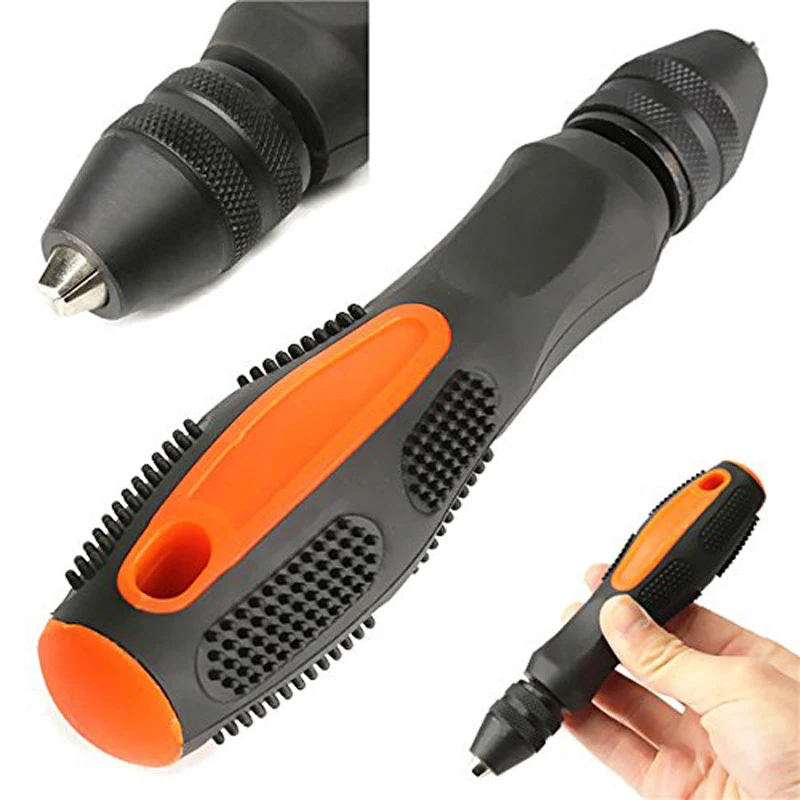 Twist Drill Bit Hand Twist Drill 0.5-8mm Chuck Mini Manual Drilling Reaming Tool with Anti-Skid Handle Multipurpose