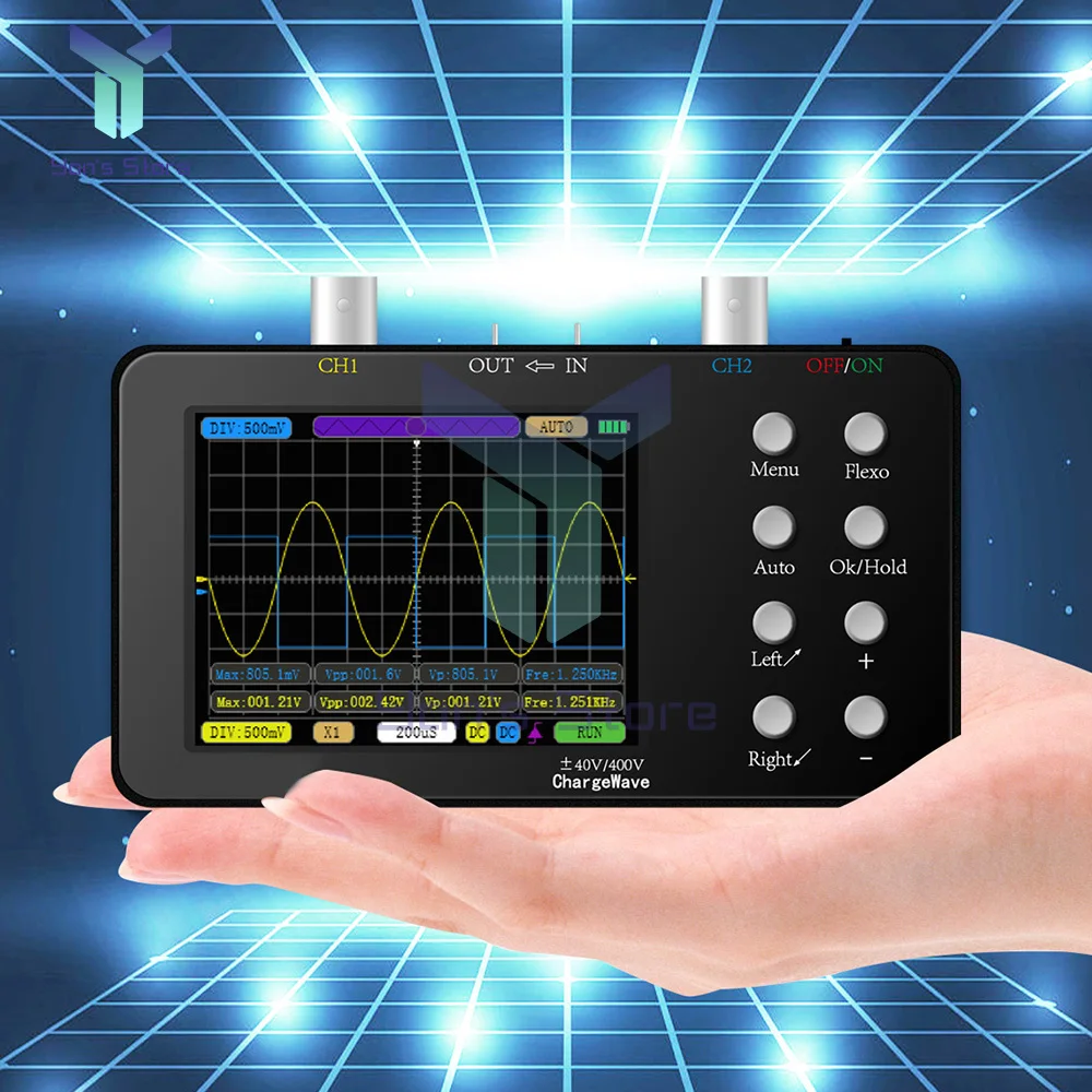 1 pz Digitale oscilloscopio Functie signal Generator 10MHz * 2 2.5ksa/S 2 In 1 Dual Channel oscillopop 10Mhz signal Generator