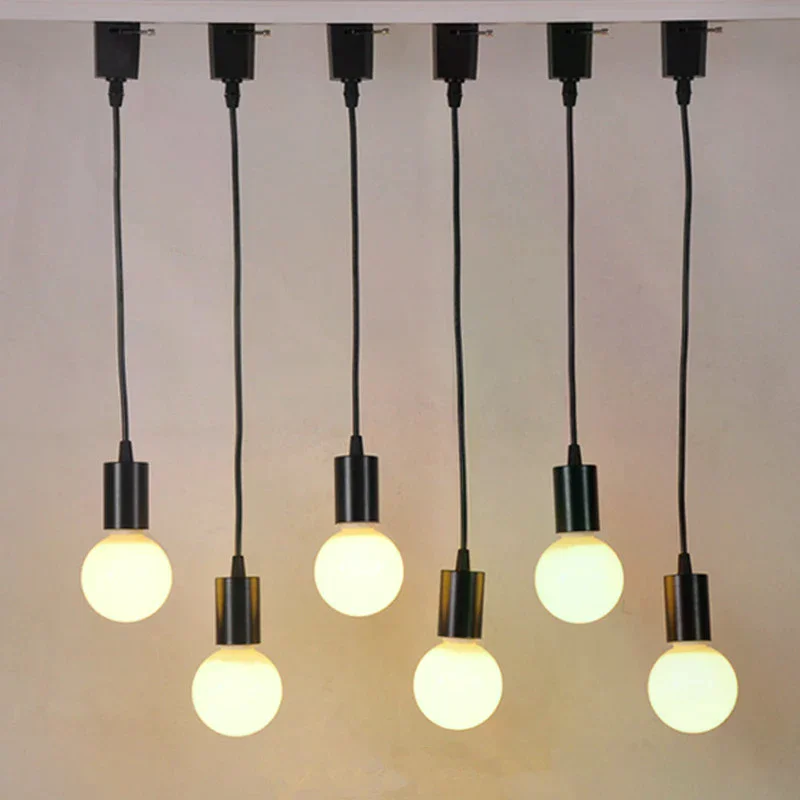 

Подвесной светильник на алюминиевом треке E27 для кухни, столовой, лофта, с LED-лампами, на проводе