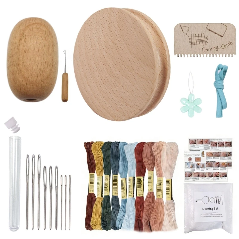 Ergonomisches Stopfhaken- und Brettset für die komfortable Reparatur von Stofflöchern 3XUF – Detail 1