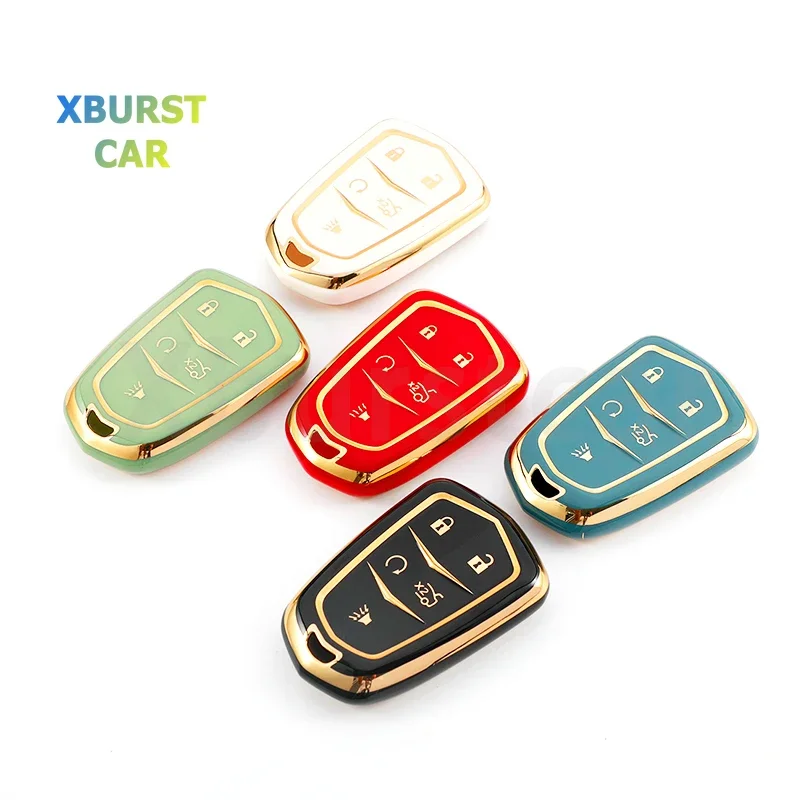 4/5 Buttons TPU Car Key Shell Fob Case Cover Holder for Cadillac ATS CT6 CTS DTS XT5 Escalade ESV SRX STS XTS ELR 2014 - 2018