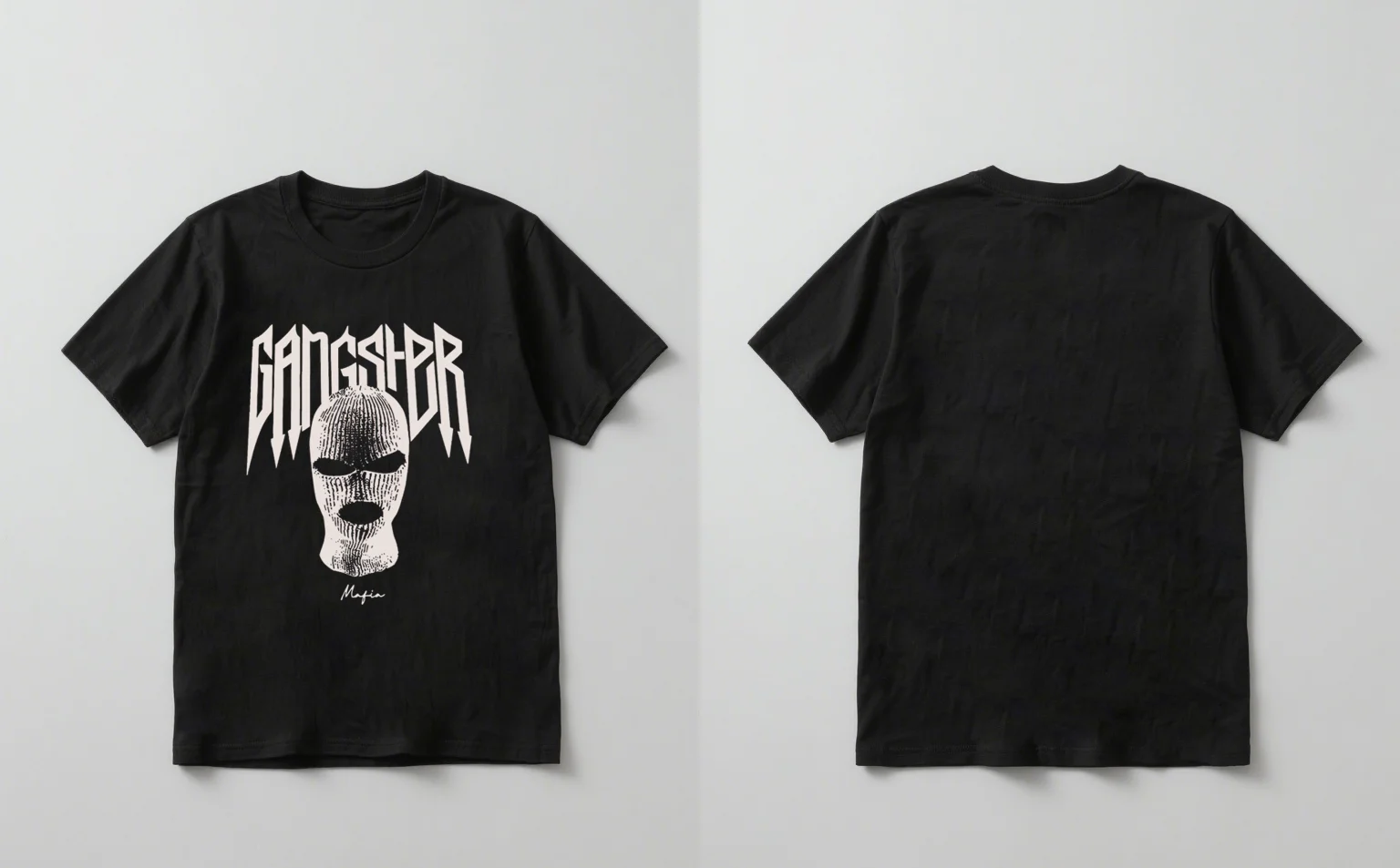 2025 New Trendy Gangster Mask Print Short Sleeve Casual Unisex