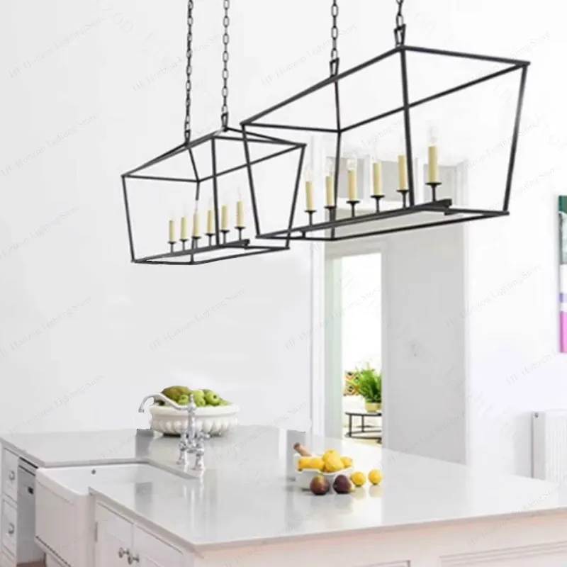 Industrial Vintage Iron Pendant Light for Living Room Dining Room Kitchen Island Lighting Decorative Candlesticks Lusters Design