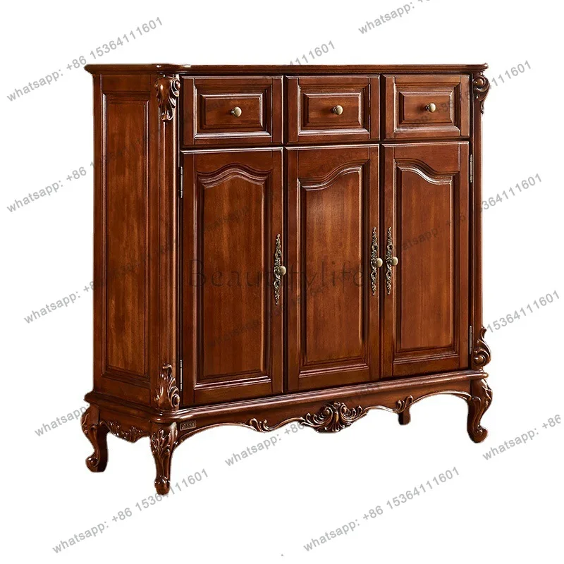 

All solid wood three-door shoe cabinet American storage entrance AL431 storage multi-function