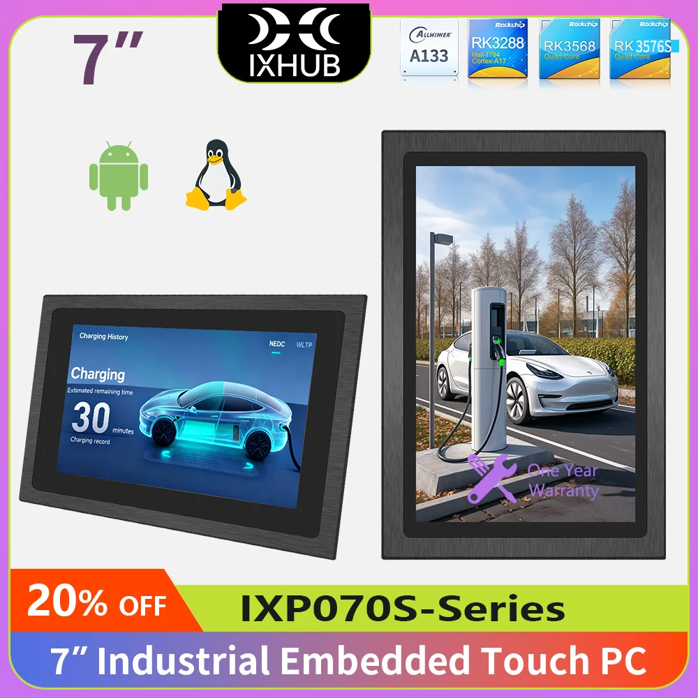 

IXHUB 7 Inch Industrial Grade New Version Touch Panel PC RK3576S 8+128G IP65 Waterproof Embedded Android Linux