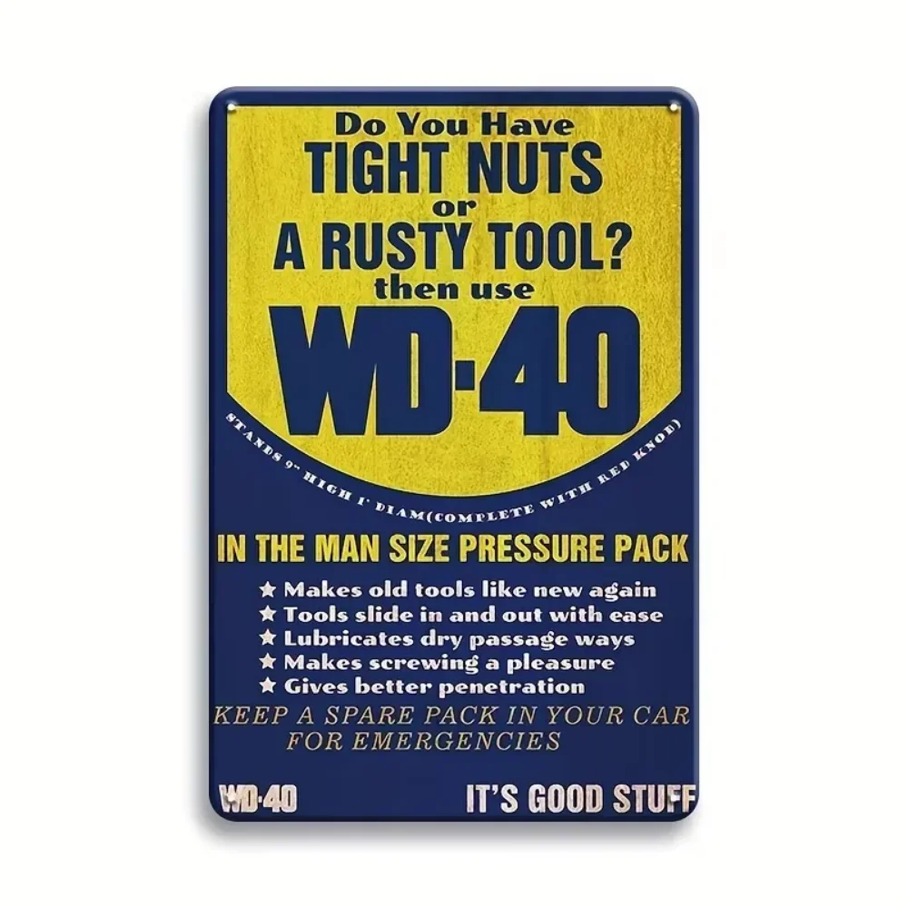 CIFBUY 1pc Vintage Metal Sign Garage Decor, Do You Have Tight Nuts or Rusty Tools Funny Man Cave Accent for Garage