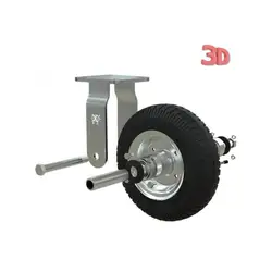 1 Pcs 8-Inch Air-Filled Rubber Directional Caster Wheel for Luggage Trolley Hotel Service Garage Inflatable Rubber Castor Wheel