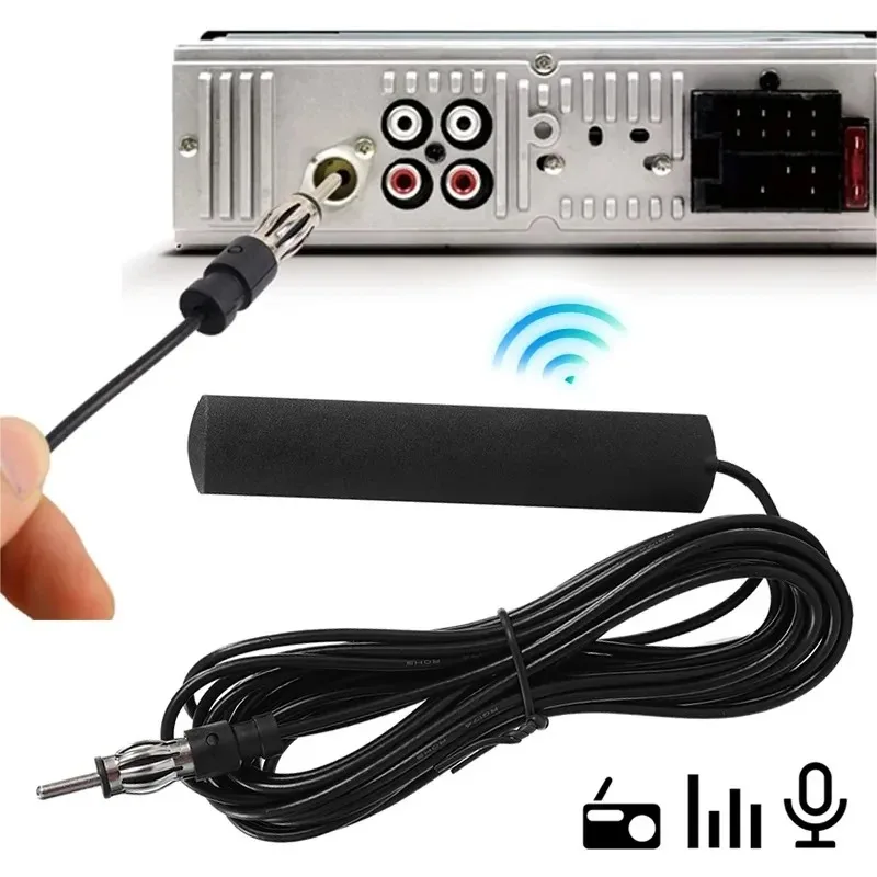 Antena Amplificada Oculta para Automóvil de 5-12 V CC, Antena de Radio Electrónica para Automóvil de 85-860 MHz, Amplificador de Señal AM/FM, Antena para Automóvil y Camioneta