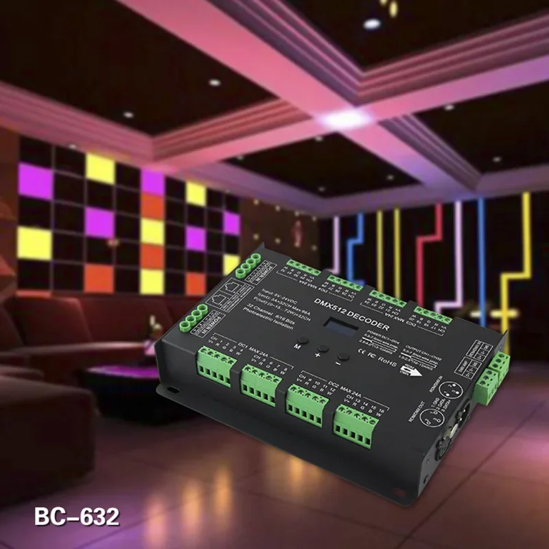 Imagem -03 - Dmx Led Decoder Controller Única Cor Cct Rgb Rgbw Luzes de Tira dc 5v24v 3a Dmx512 32ch