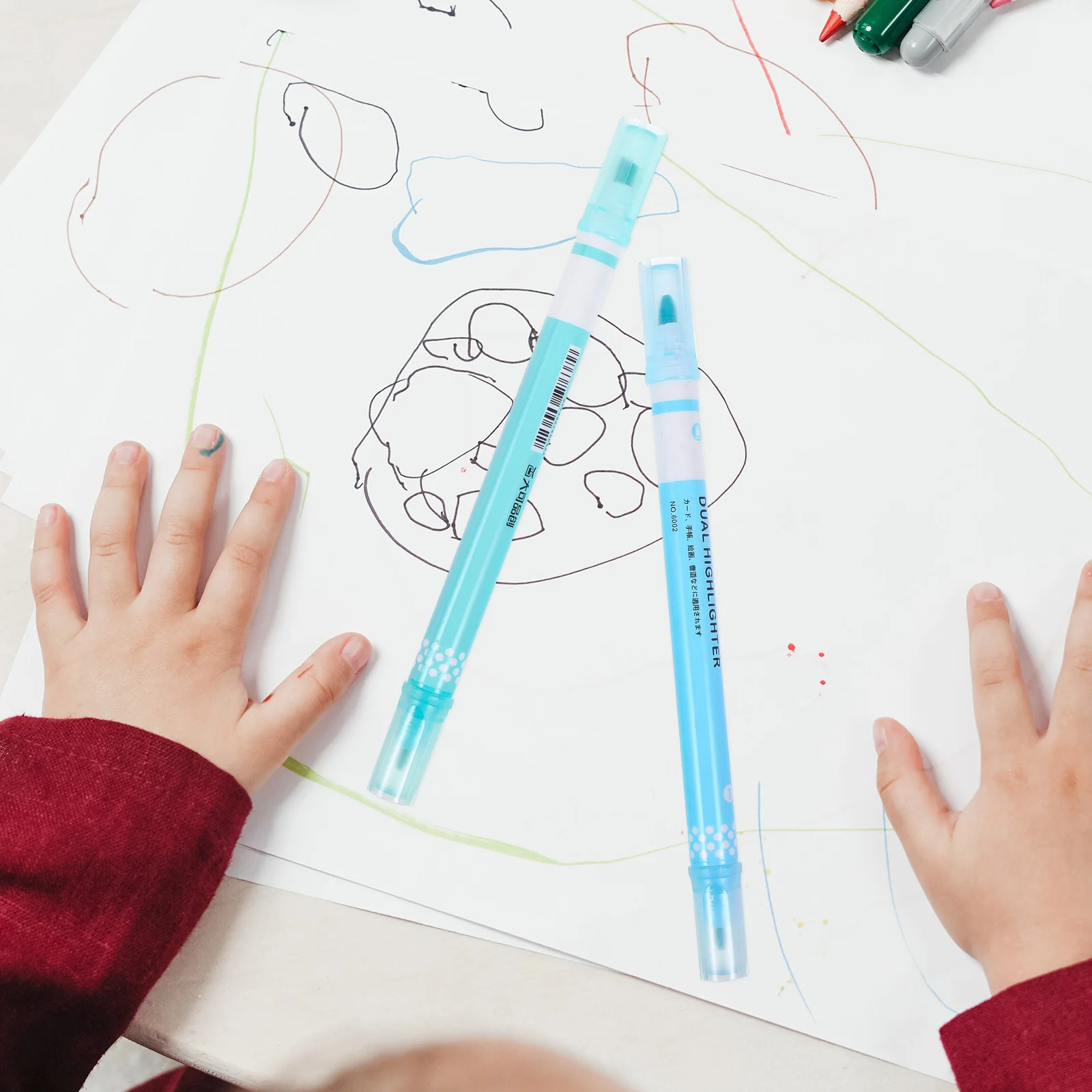 

1 комплект цветных маркерів с двойными наконечниками, маркировочные ручки, портативные пластиковые флуоресцентные ручки для школы, дома, офиса, маркеры