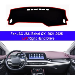 Car Dashboard Cover For JAC JS6 /JAC Sehol QX  2021-2025 Center Console Protector Carpet Dashmat Sun-shade Accessories