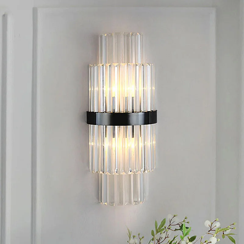 

Light Luxury Crystal Wall Lamp Bedroom Living Room Background Staircase Corridor Aisle Hotel Bedside Influenceer-Style Lighting