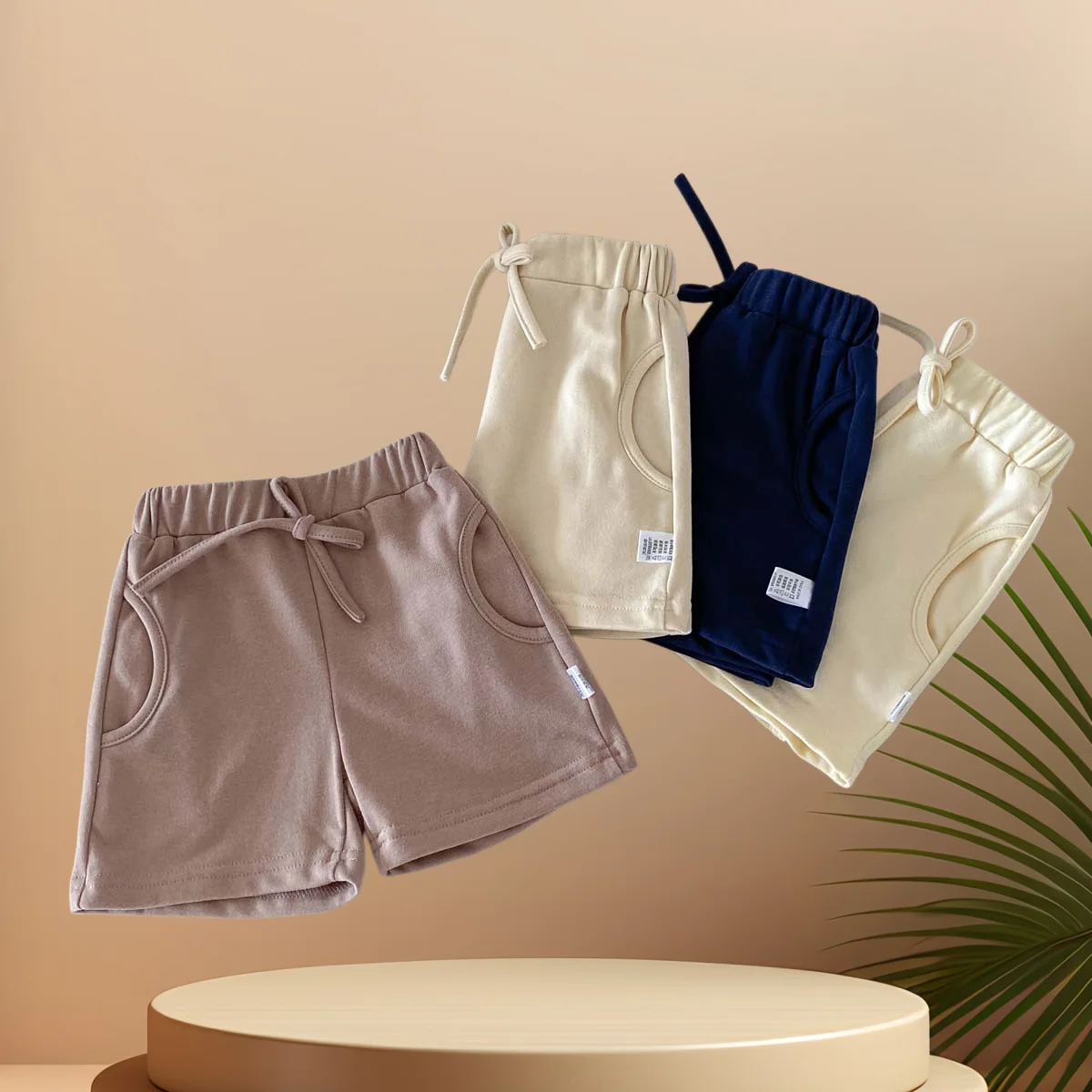 

Летние шорты для малышей 6М-3Г 2026 года, однотонные, повседневные, с высокой талией и эластичным поясом, для девочек и мальчиков