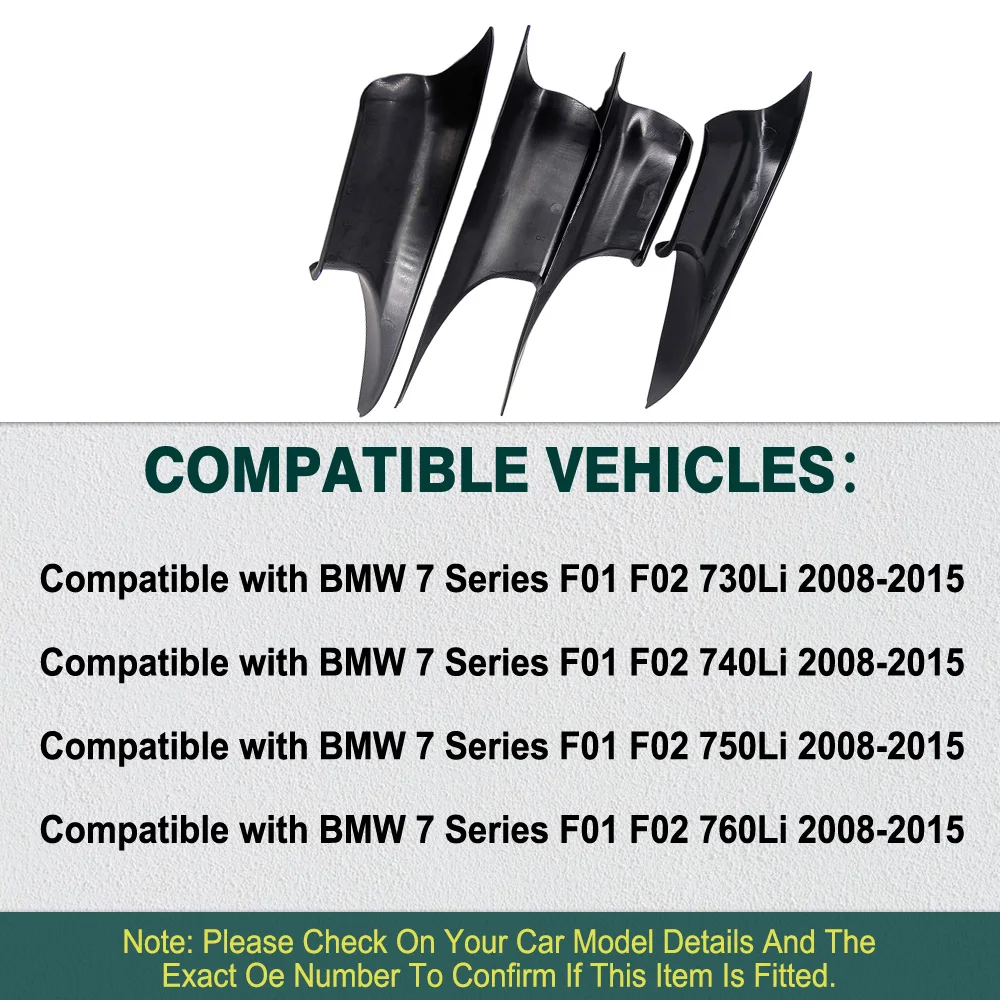 4 قطعة مقبض الباب الداخلي للسيارة غطاء الناقل السحب الجانب الأيسر/الأيمن لسيارات BMW 7 Series F01 F02 2008-2015 51419115501,51429151211 #3