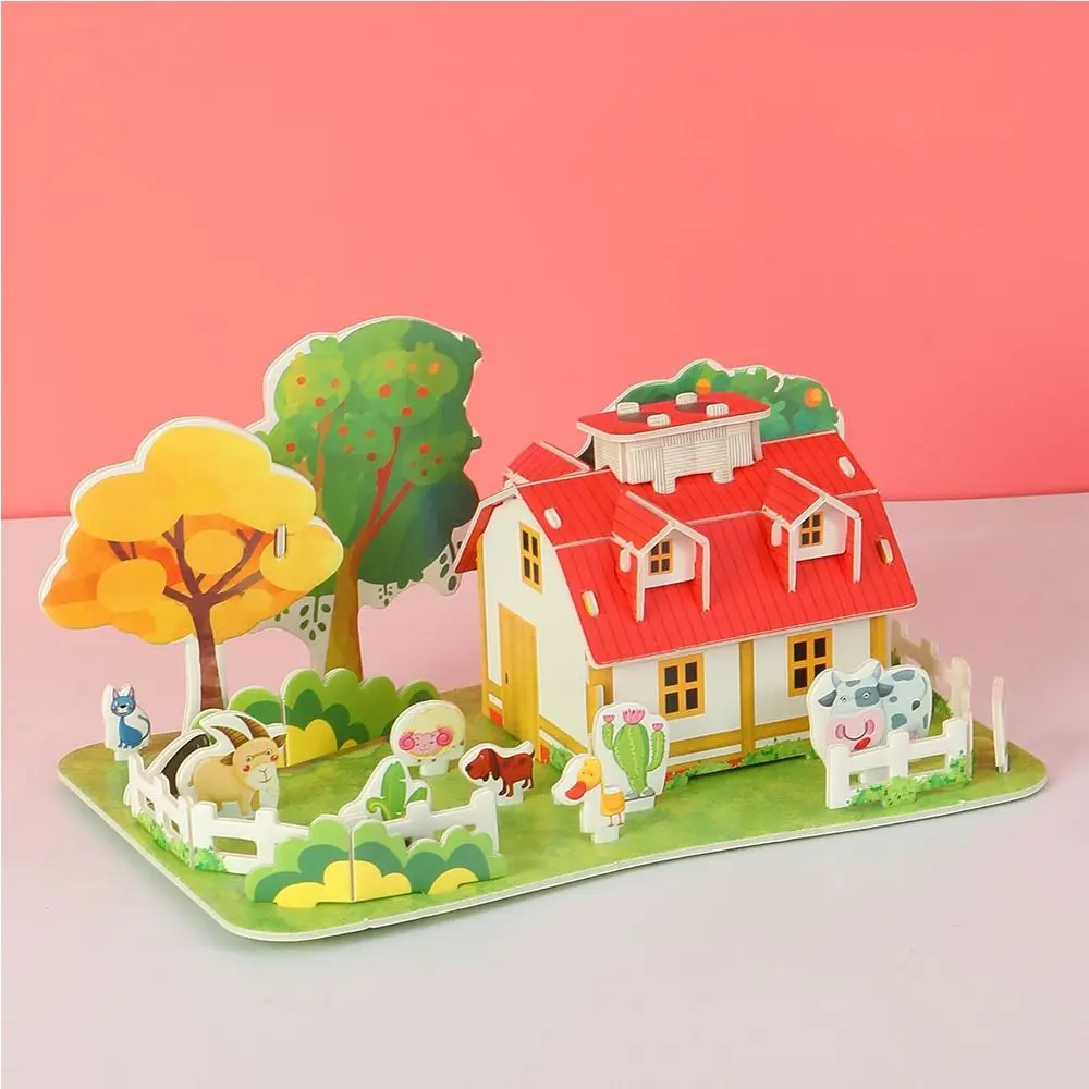 3D Puzzle Building 3D Puzzle Paper Jigsaw DIY DIY House Model Puzzle Handmade Assembly Building Blocks Paper Card Jigsaw
