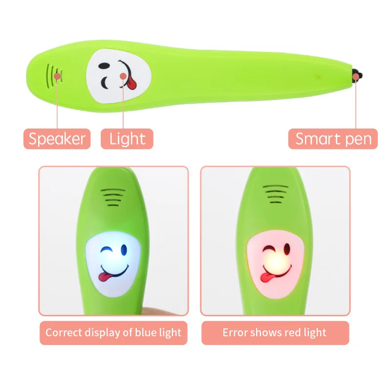 Montessori Inglês Reading Pen com Cartão para Crianças, Aprendendo Máquina, Bom Senso Cognitivo, Brinquedo Educativo, Presentes para Meninos e Meninas