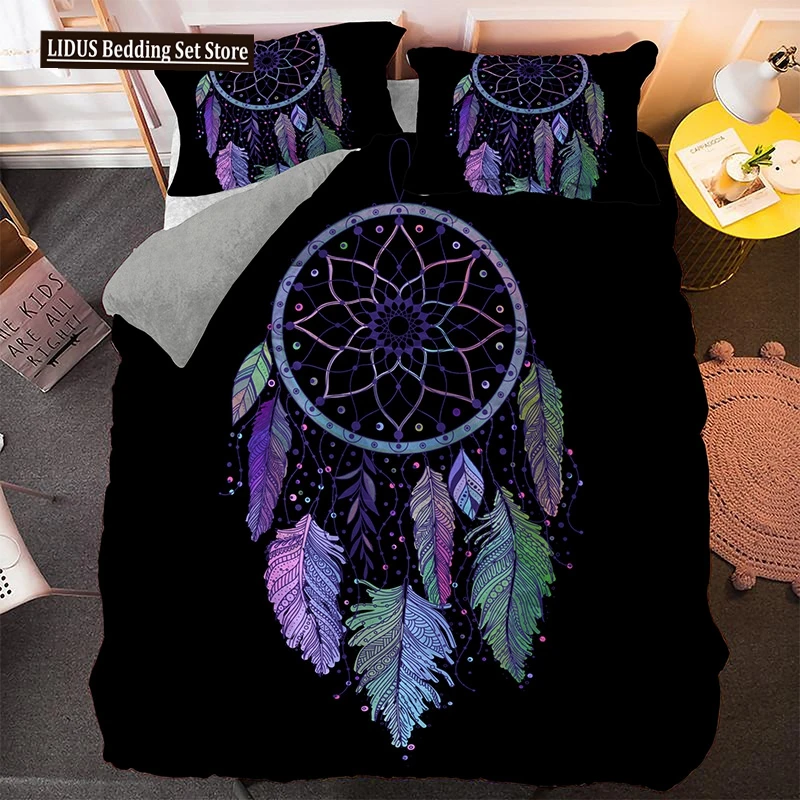 

Dreamcatcher Duvet Cover Set Psychedelic Bohemian 3D Print King Queen Polyester Comforter Cover For Kids Boys Girls Bedding Set