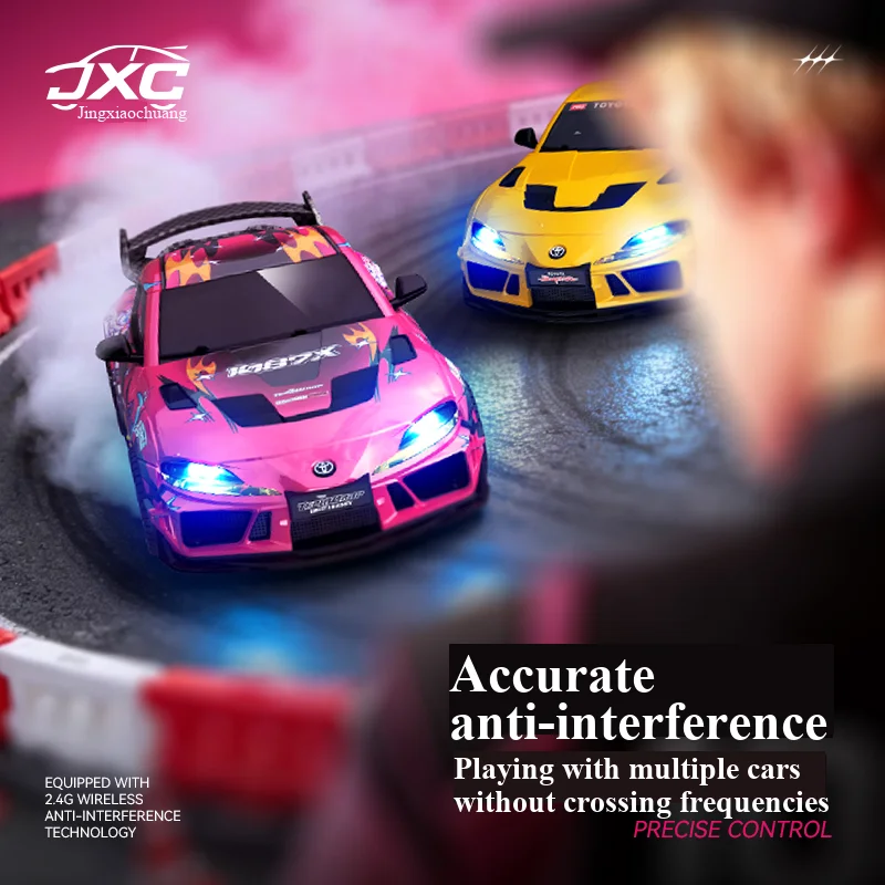 JXC 1087X Supra 1/43 Scale Mini RC Car 4WD 2.4G Remote Control  Drift Racing Car with Cool Lights Toy Gifts for Boys
