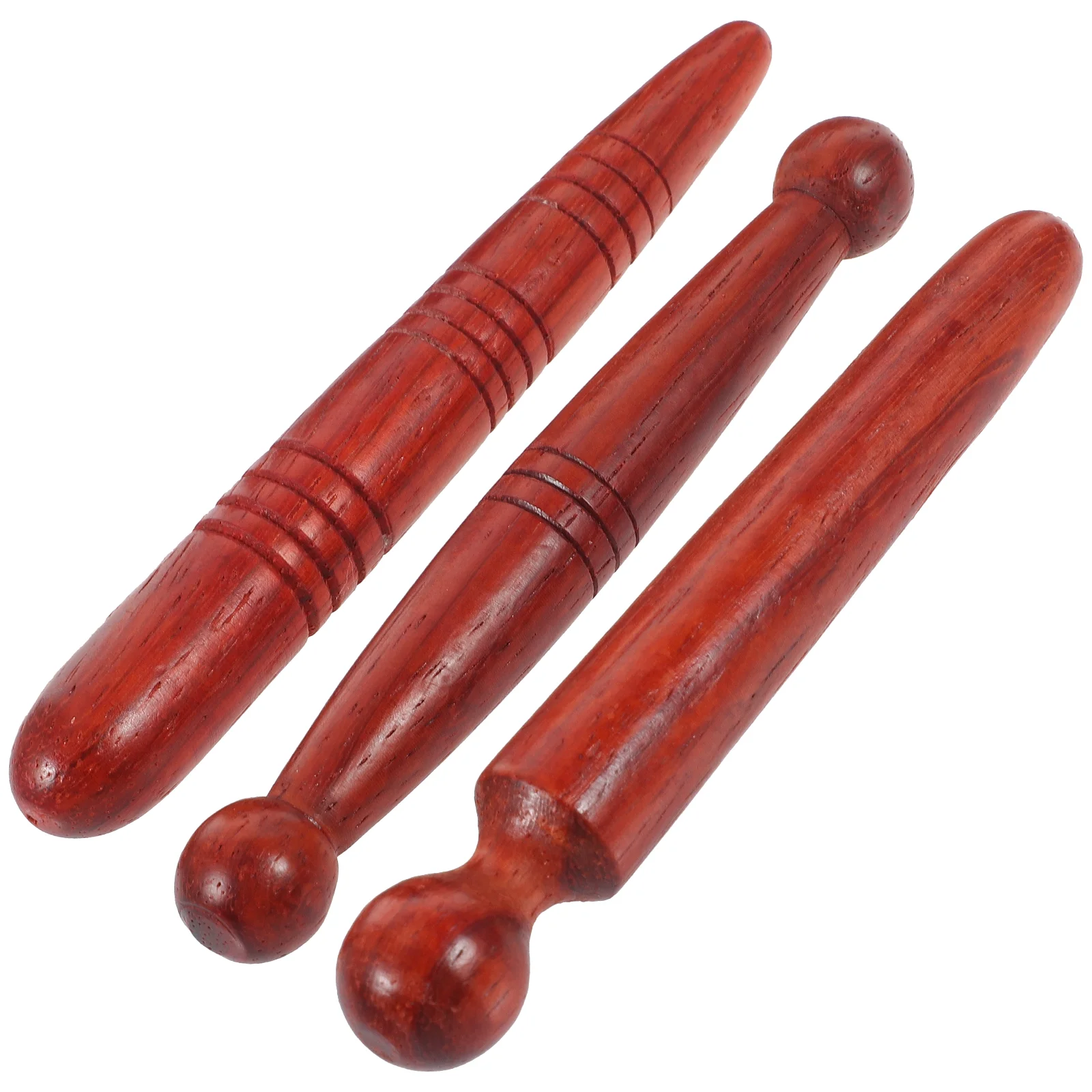 3 Pcs Foot Massage Tool Sticks Massager Wooden Acupoint Tools Hand Manual Rosewood