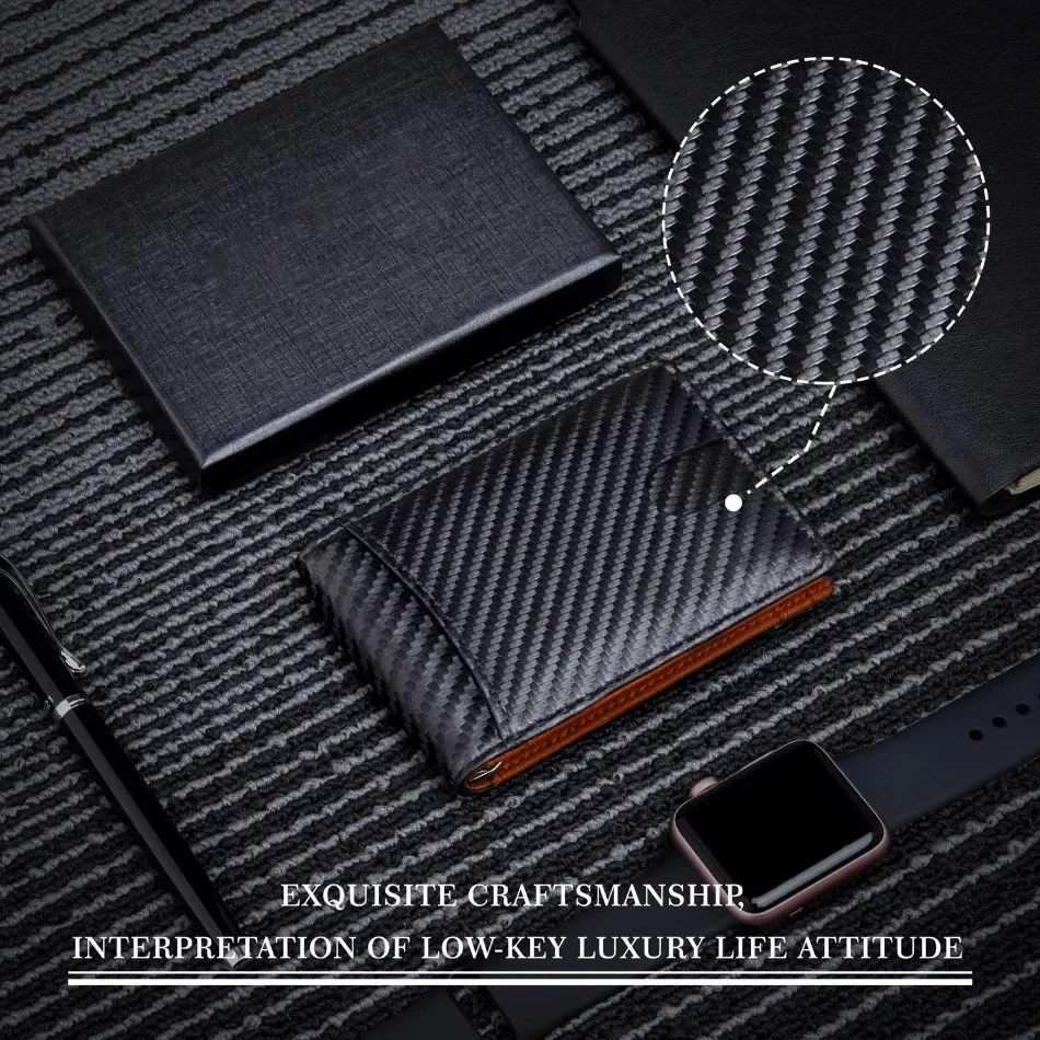 Minimalistische RFID-blockierende Geldbörse für Herren, 12-Karten-Fach, ultradünnes Design, einfarbig, tragbar, für die Vordertasche, multifunktionaler Kartenhalter. – Detail 2