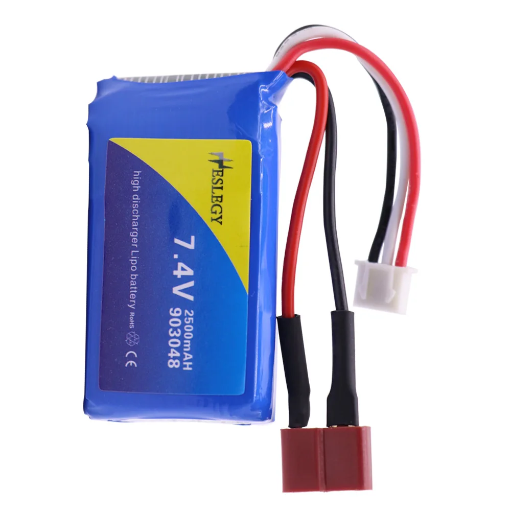 7.4V 2500mAh 903048 2S Lipo BatteryT/JST/SM Plug For Wltoys V353 A949 A959 A969 A979 k929 7.4 V Battery For RC toys Cars parts