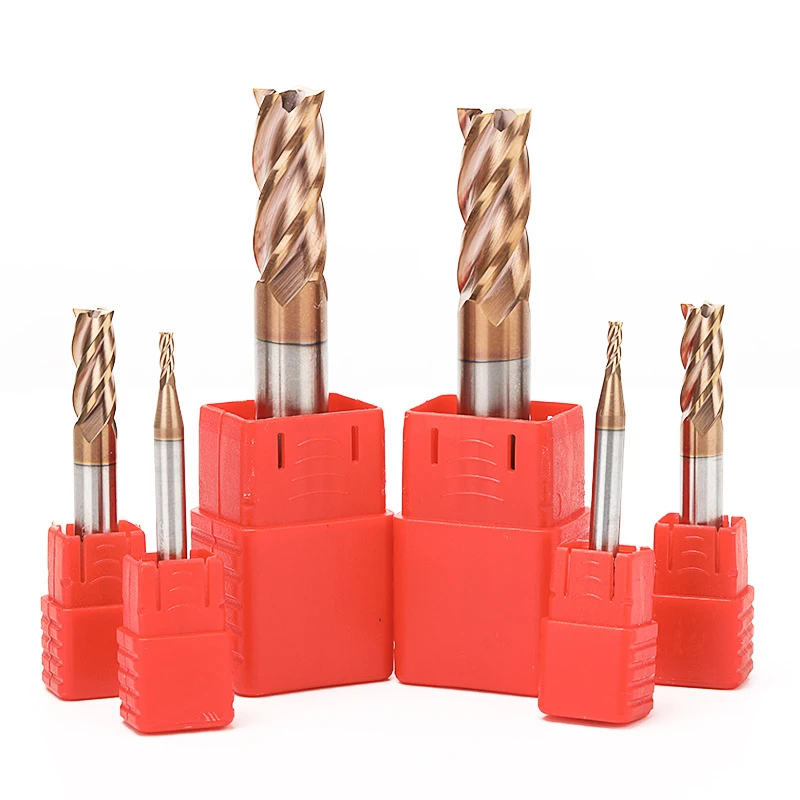 HRC55 Carbide End Mill 1 2 4 5 6 8 10 12mm 4 Flutes Milling Cutter Alloy Coating Tungsten Steel CNC maching Endmills