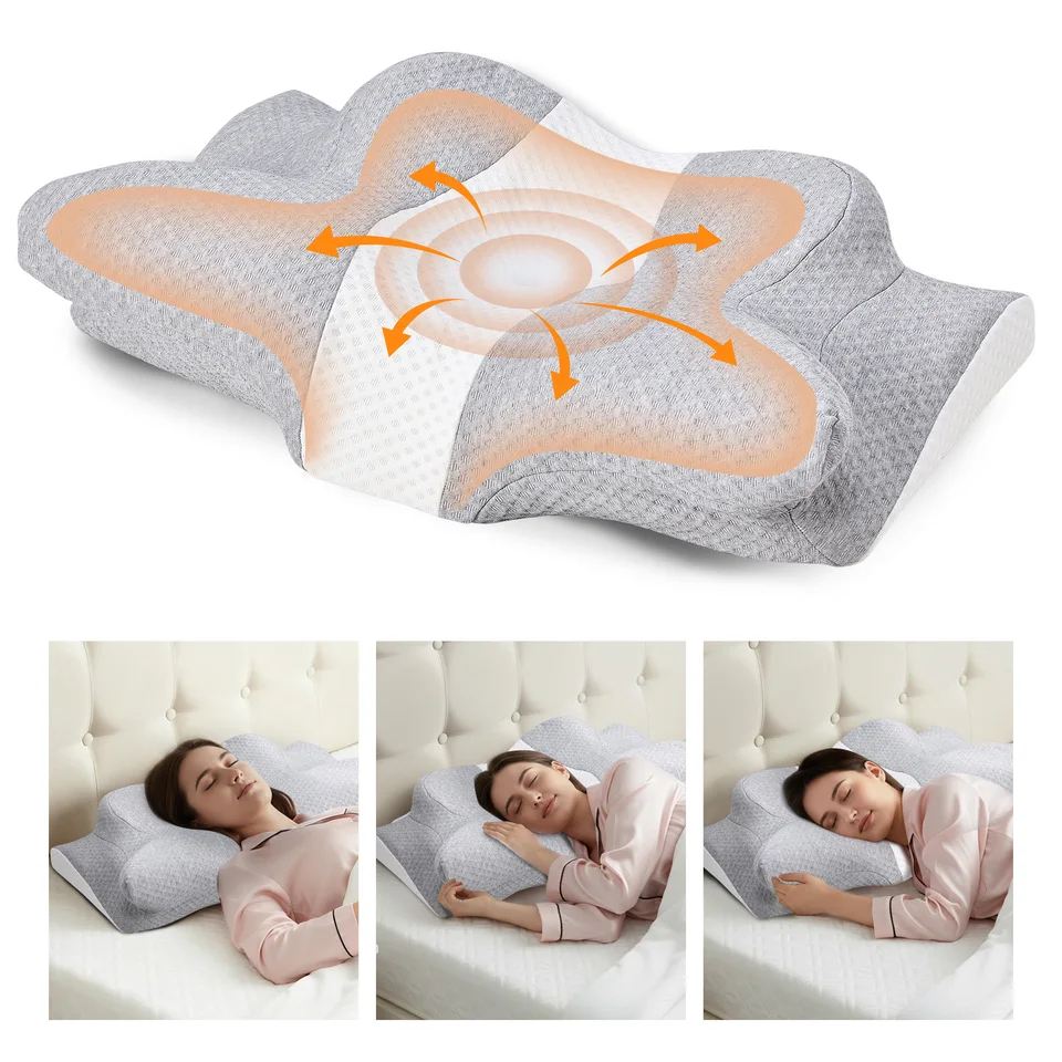 Ergonomic Memory Foam Cooling Pillow for Sleep