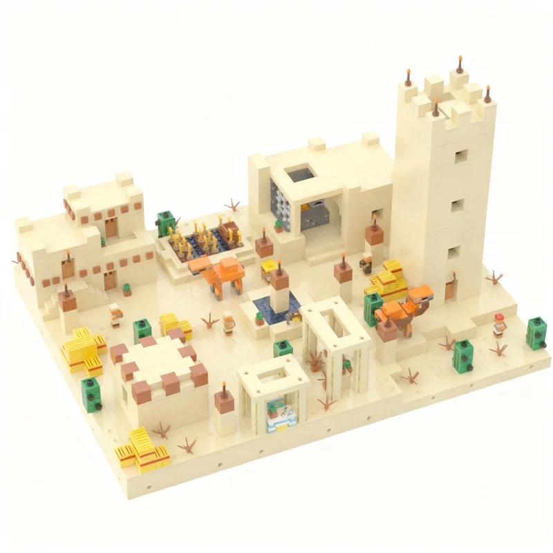 2975pcs MOC My World UCS Minifigure Scale Desert Village Model Building Blocks Toy Construction Christmas Gift Birthday Idea DIY