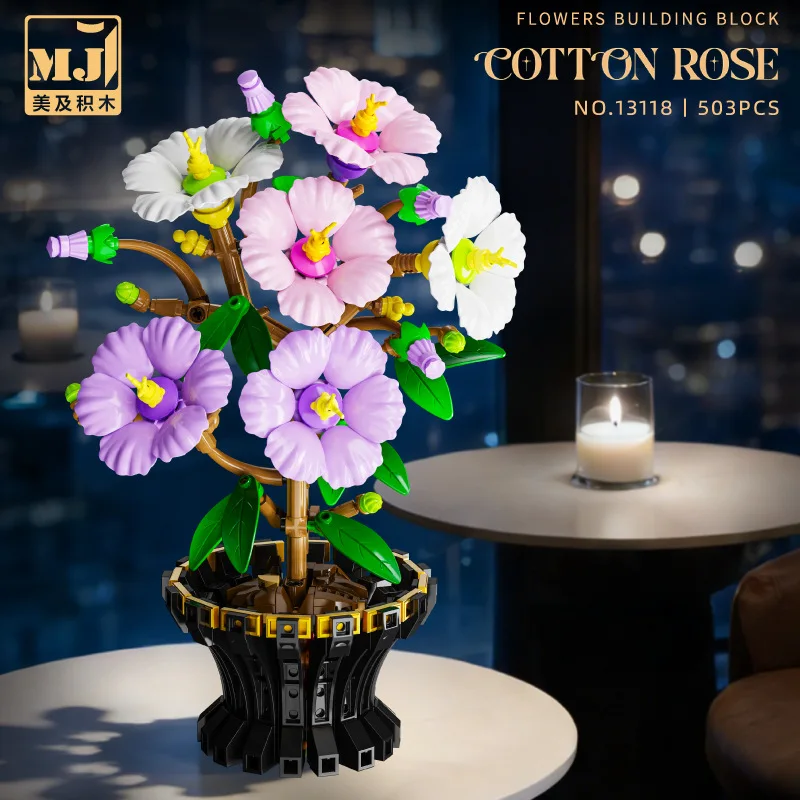 MOC Preserved Flower Building Blocks - Bird of Paradise Chrysanthemum Plum Blossom City Home Decor DIY Bricks Toy Gift for Kids view 3