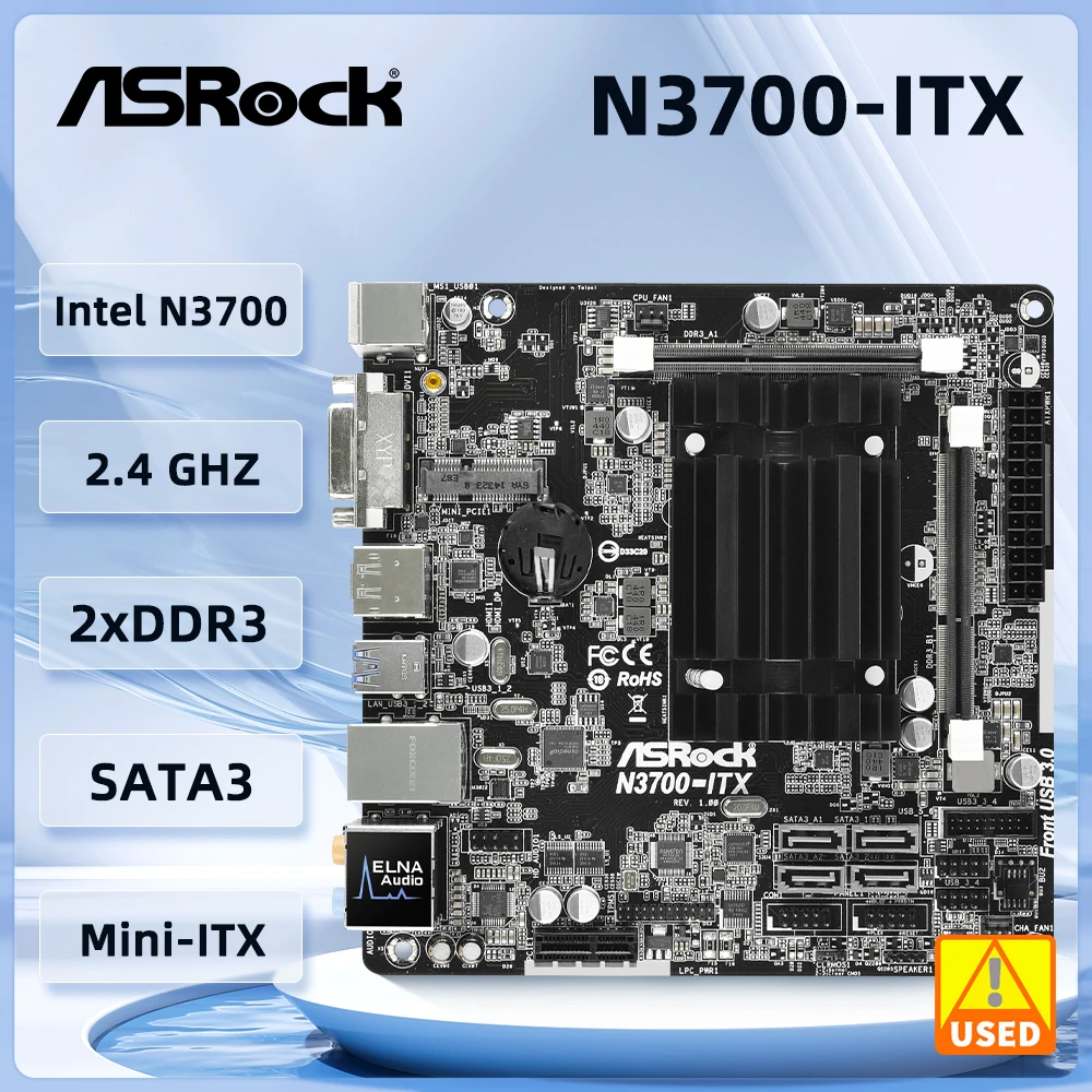 placa mae n3700 asrock n3700 itx mini itx placa mae ddr3 ddr3l 1600 16gb intel processador quad core n3700 hdmi dvi d 01