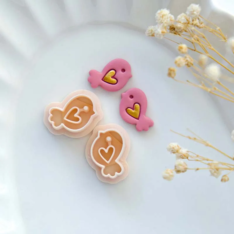 Rabbit/Love Duck/Dala Horse/Love Bird/Gummy Bear Polymer Clay Cutters Stud Making Jewelry Earring