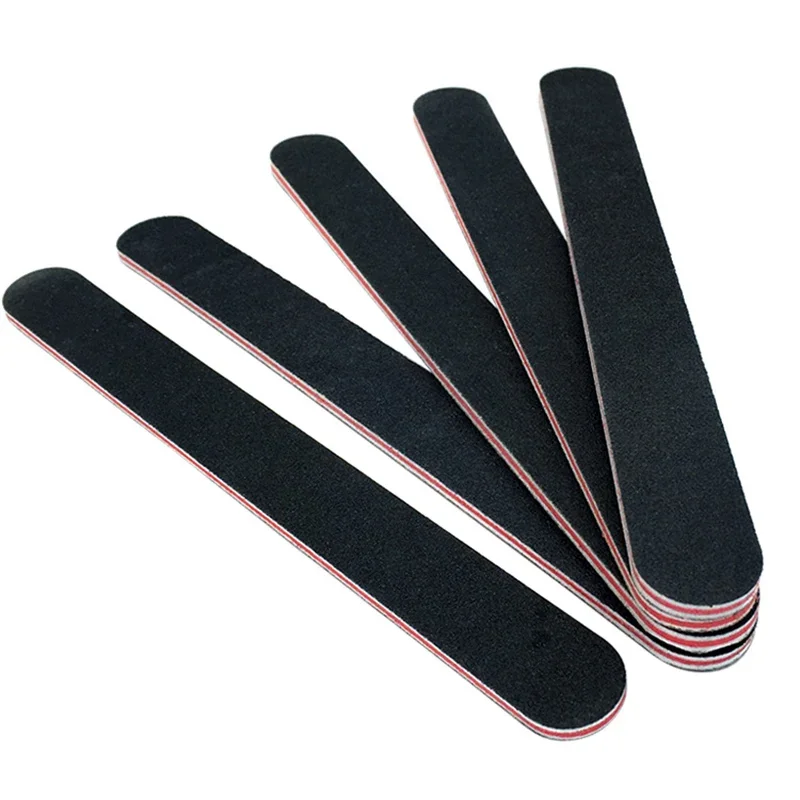 

5pcs/10pcs Nailfile Professional Nail Buffer Black Sandpaper Strong Straight Lime Angle 100/180 Buffing Sanding Files