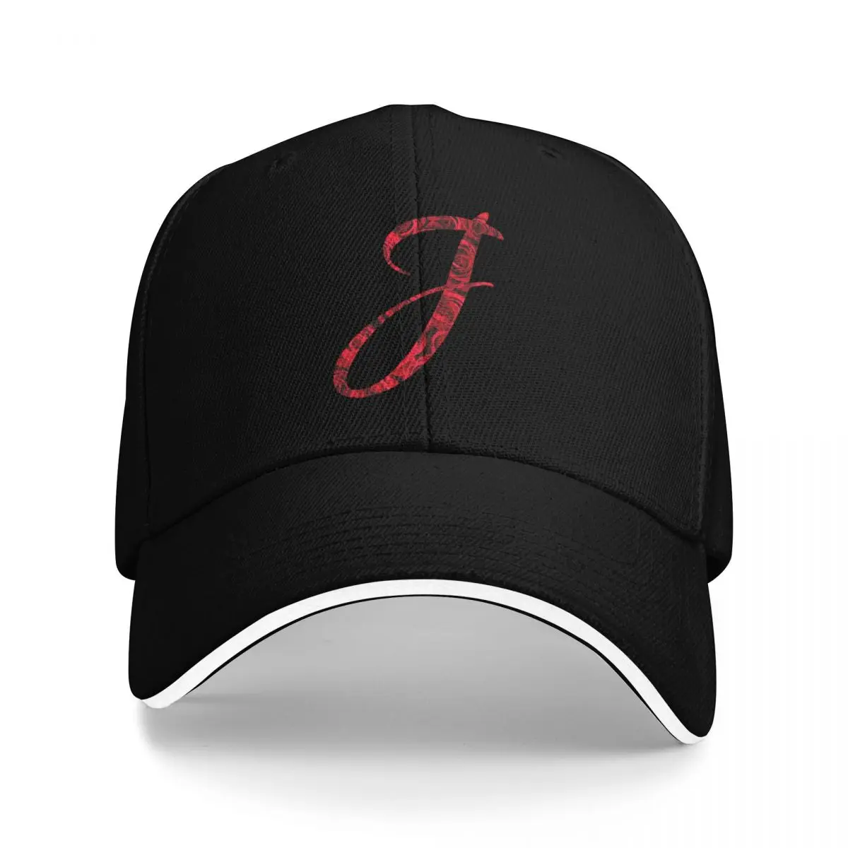 

Letter J - Red Rose Baseball Cap Mountaineering men's big size hat Golf Cap Beach Bag Men's Women's
