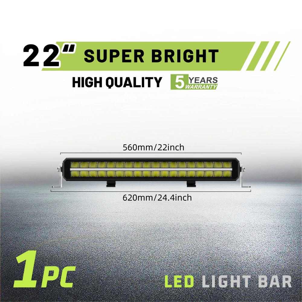 Braveway 2-Rijen 12-52 inch LED-lichtbalk Off-road accessoires 4x4 3500K 6500K DRL met draadkit voor tractor ATVS vrachtwagen 12V 24V
