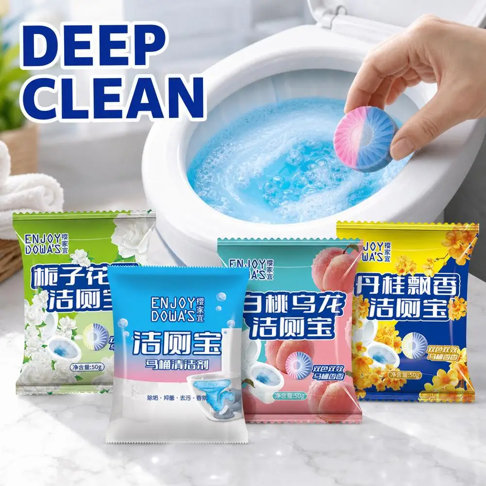 1 Pcs Toilet Bowl Cleaner Set Dual-Color Scented Long-Lasting Automatic Flushing Home Use Fragrance Cleaner