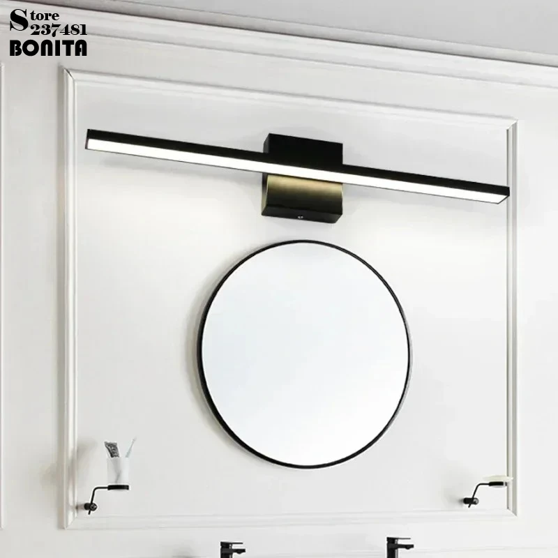 バスルームトイレ用ledミラーライト、モダンな化粧台壁ランプ、メイクアップフィルライトと通路キャビネット用のアンビエント照明付き